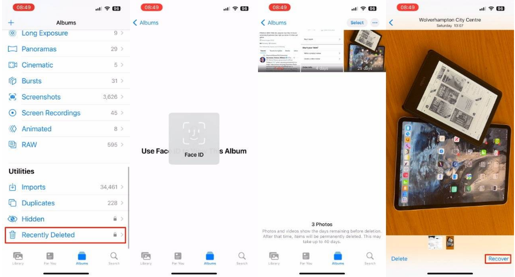 赤水苹果14维修分享 iPhone14 上恢复已删除的照片 