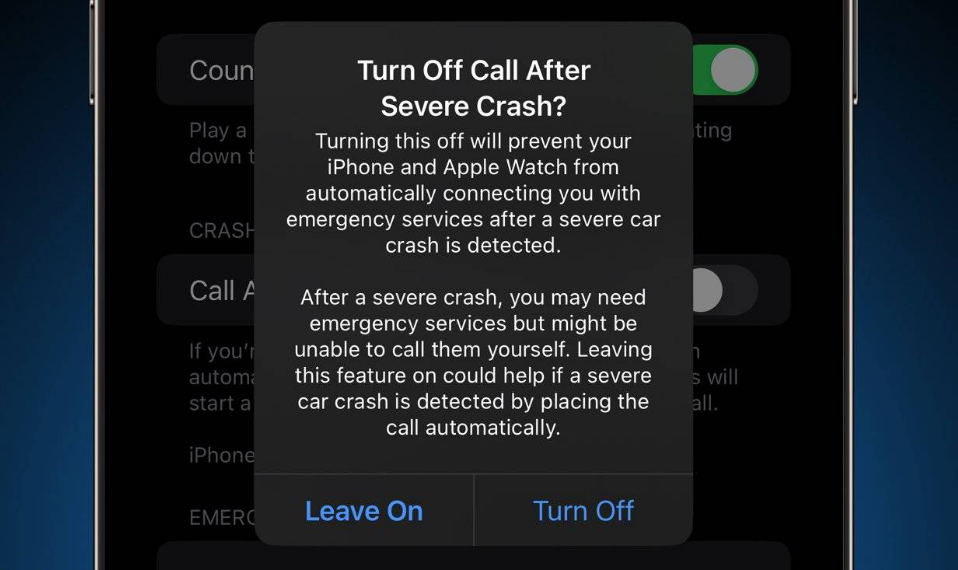 赤水苹果14维修分享 iPhone 14 和 Apple Watch 上关闭崩溃检测 